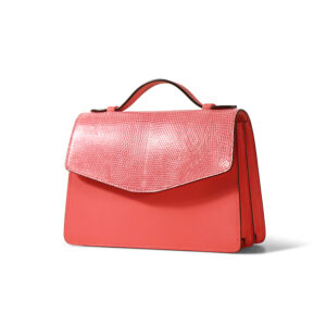 Fashionable lizard genuine leather flap single-shoulder bag