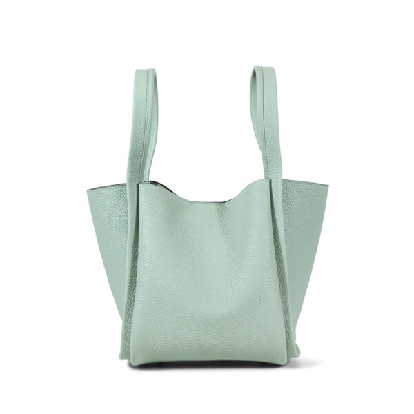 tc leather single-shoulder crossbody bucket bag - Image 3