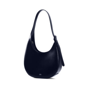 Half-moon design box cowhide underarm bag