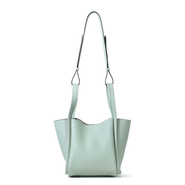 tc leather single-shoulder crossbody bucket bag - Image 5
