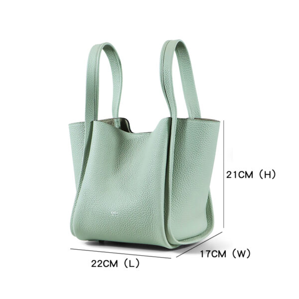 tc leather single-shoulder crossbody bucket bag - Image 6