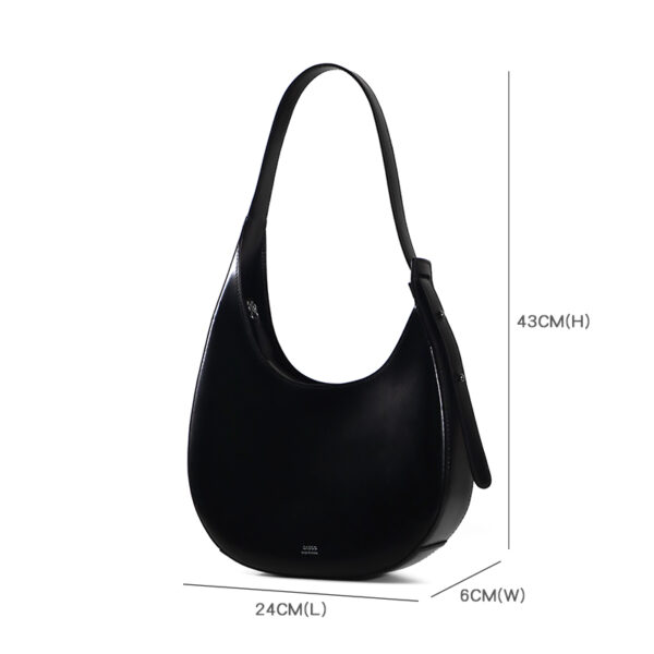 Half-moon design box cowhide underarm bag - Image 3