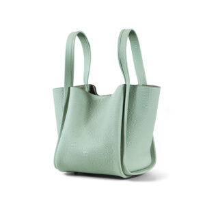 tc leather single-shoulder crossbody bucket bag