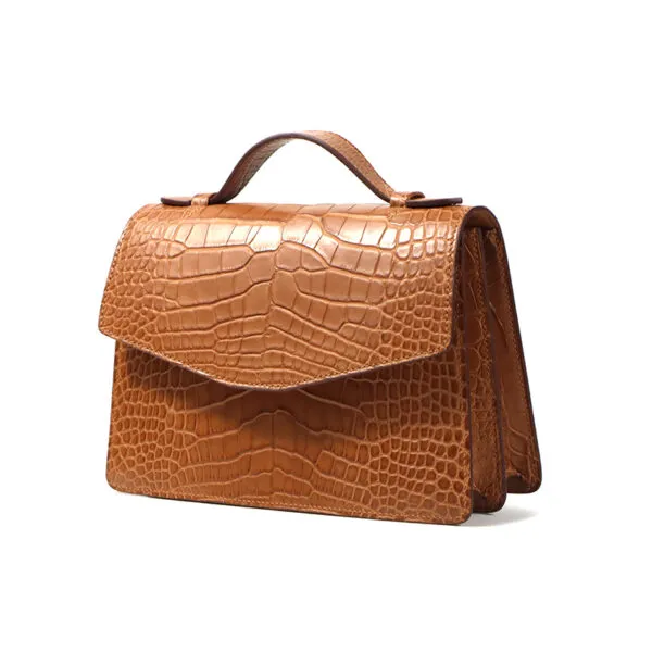 Fashionable flip-top magnetic clasp crocodile bag - Image 5