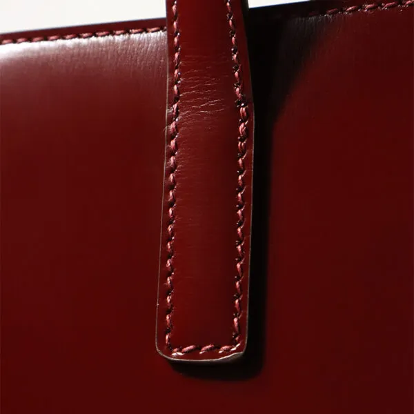 Fashionable square design box cowhide shiny tote bag - Image 4