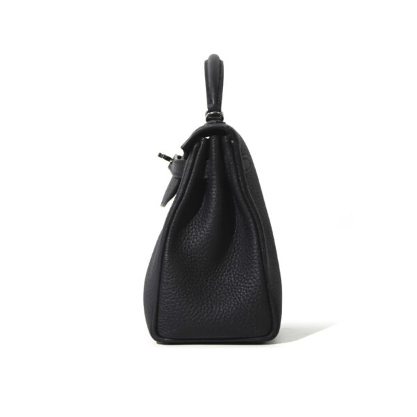 Togo Leather Lock and Flip Cover Women Handbag - Strict Side Profile