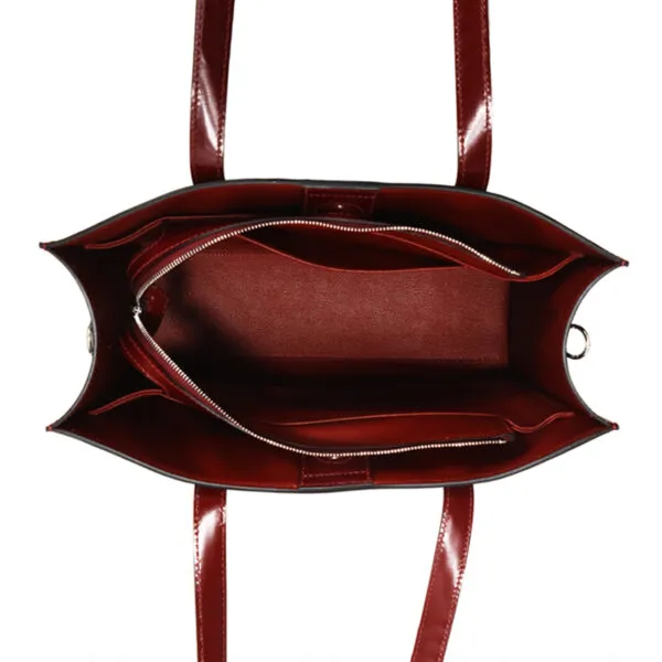 Fashionable square design box cowhide shiny tote bag - Image 7