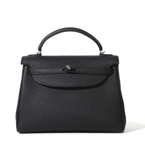 Togo Leather Lock and Flip Cover Women Handbag - Front Elevation
