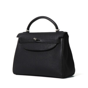 Togo Leather Lock and Flip Cover Women Handbag - Three-quarter Perspective