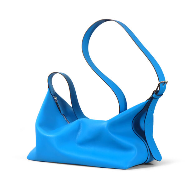 Blue Handmade high-quality evercolor cowhide crossbody bag