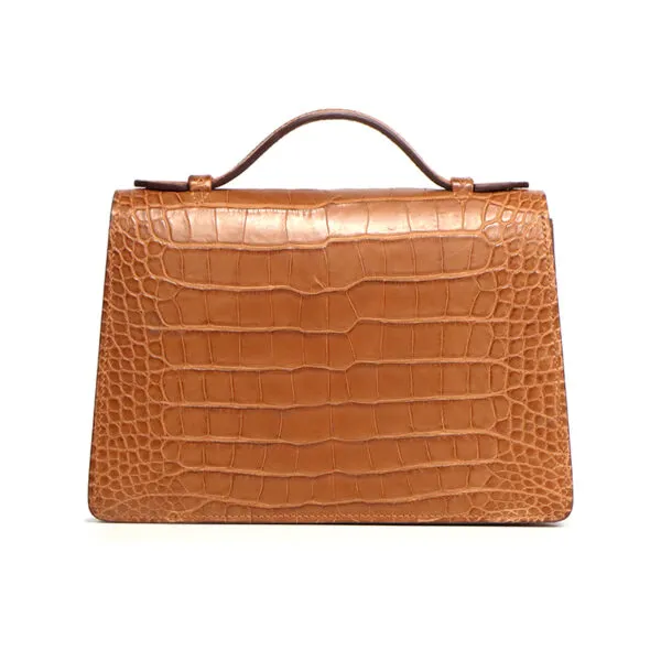 Fashionable flip-top magnetic clasp crocodile bag - Image 7