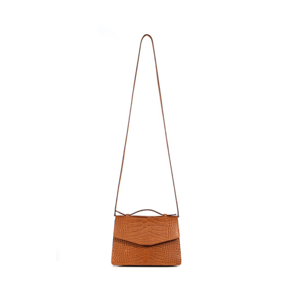 Fashionable flip-top magnetic clasp crocodile bag - Image 2