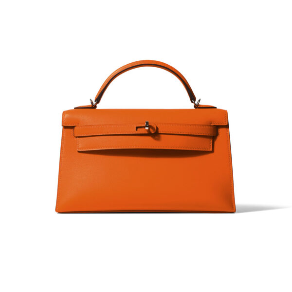 High-quality Swift Leather Luxury Handbag - Front Elevation