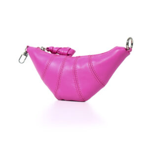 Portable small genuine leather horn bag - pink