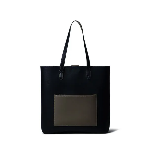 Large-capacity Cowhide Leather Fashion Tote - Front Elevation