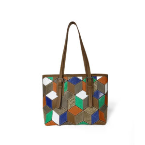 diamond-shaped square design Rare leather luxury tote
