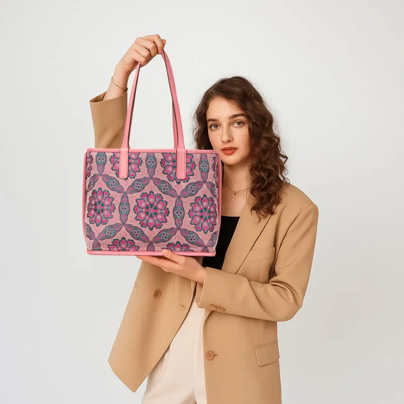 Double-Sided Stylish Design Fashion Tote Bag - Model display image