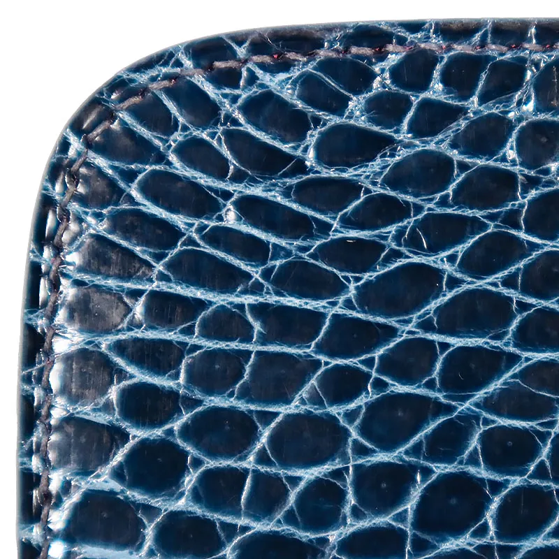 Flip-top Shiny Nile Crocodile Clutch bag - Material display diagram